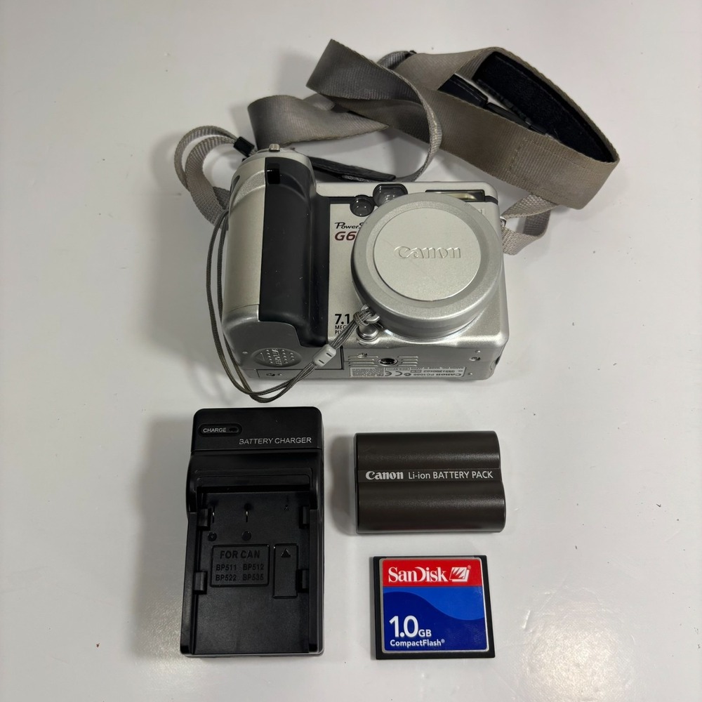 Canon PowerShot G6 7.1MP Digital Camera Silver w/ Battery, Charger - TESTED